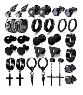 Foto 1 | 15 Xtellar Pares Aretes Hombre Piercing Pendientes Acero Inoxidable