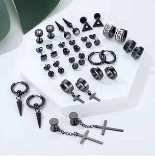 Foto 3 | 15 Xtellar Pares Aretes Hombre Piercing Pendientes Acero Inoxidable