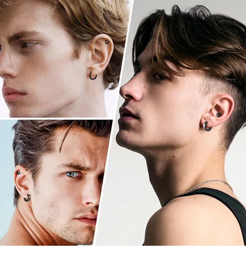 Foto 5 pulgar | 15 Xtellar Pares Aretes Hombre Piercing Pendientes Acero Inoxidable