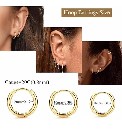 Foto 4 pulgar | 8pare Xtellar Piercing Aretes Oreja Cartílago Acero Inoxidable Mujer