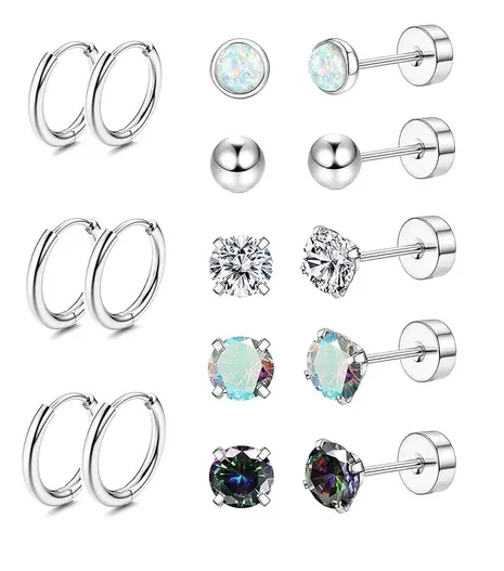 Foto 2 pulgar | 8pare Xtellar Piercing Aretes Oreja Cartílago Acero Inoxidable Mujer