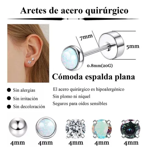 Foto 2 | 8pare Xtellar Piercing Aretes Oreja Cartílago Acero Inoxidable Mujer