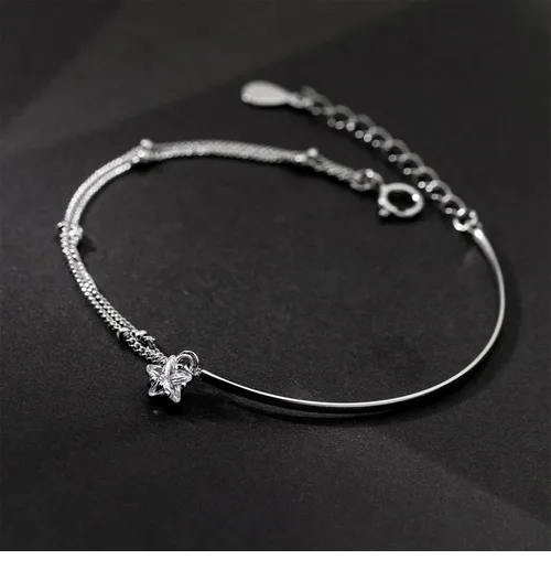 Foto 5 pulgar | Collar Xtellar De Cadena Doble Con Luna Estrella Pulsera Para Mujer