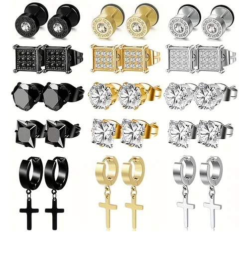 Foto 1 | Aretes Xtellar para Hombre 15 Pares