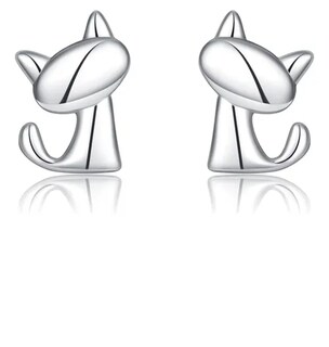 Foto 1 | Aretes de Plata S925 Xtellar en Forma de Gato