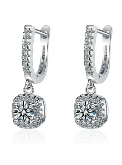 Foto 2 pulgar | Arracadas Aretes De Joyeria Fina Plata 925 Para Mujer  Sin Perforacion Arete Largos De Moda Colgantes Para Niñ
