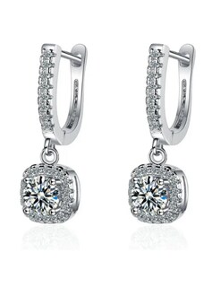 Foto 1 | Arracadas Aretes De Joyeria Fina Plata 925 Para Mujer Sin Perforacion Arete Largos De Moda Colgantes Para Niñ