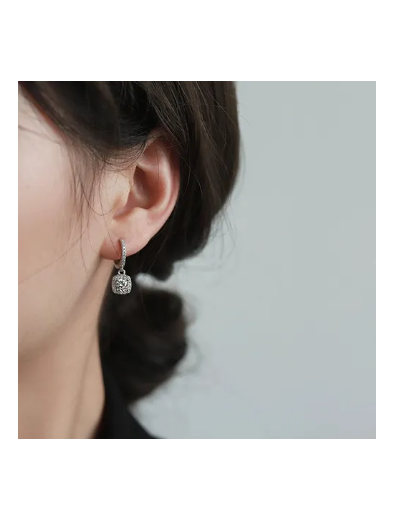 Foto 2 | Arracadas Aretes De Joyeria Fina Plata 925 Para Mujer  Sin Perforacion Arete Largos De Moda Colgantes Para Niñ