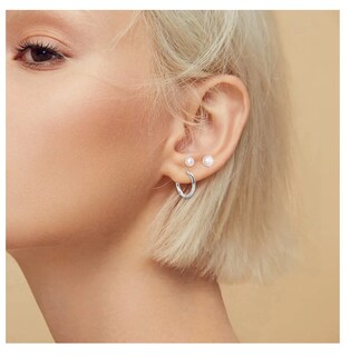 Foto 6 | Set De Aretes Circonita Cúbica Pequeños Con Perla Mujer