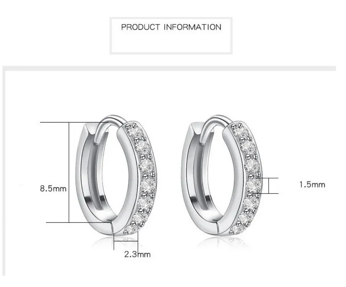 Foto 4 pulgar | Aretes Mujer Arracada De Aro Plata S925 Zirconia Argolla