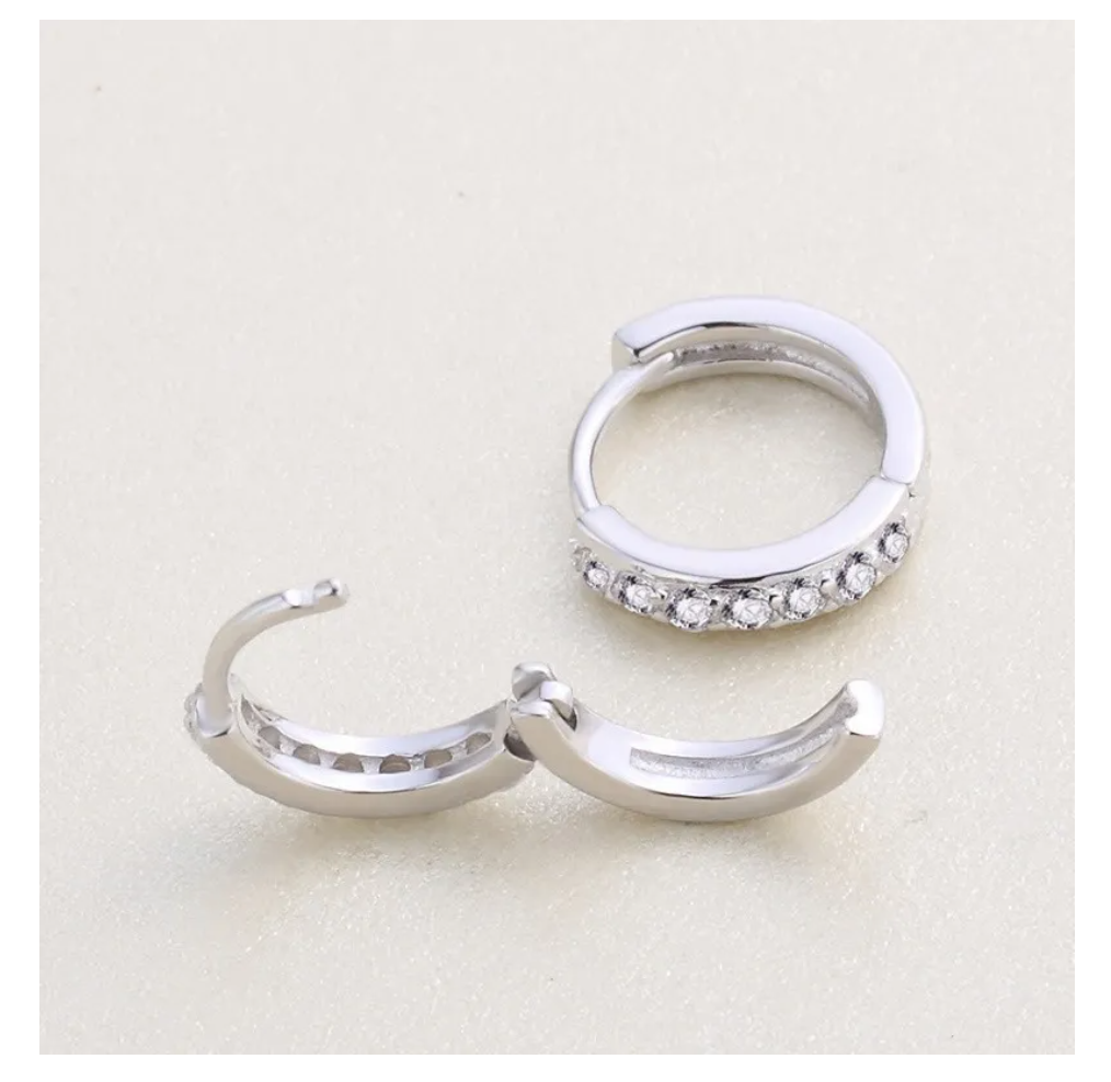 Foto 6 pulgar | Aretes Mujer Arracada De Aro Plata S925 Zirconia Argolla