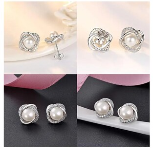 Foto 5 | Aretes De Perla Plata 925 Mujer Circonita