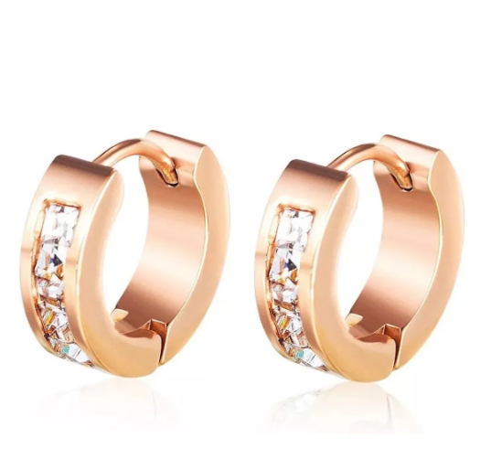 Foto 2 pulgar | Aretes Para Mujer Huggies Tender Dorada Pendientes De Aro Chapada En Oro De 18k Con Diamante De Zirconia Cúbica