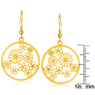 Foto 3 | Pendientes Colgantes Elya Chapados En Oro Con Flores De Cristal - Venta Internacional.