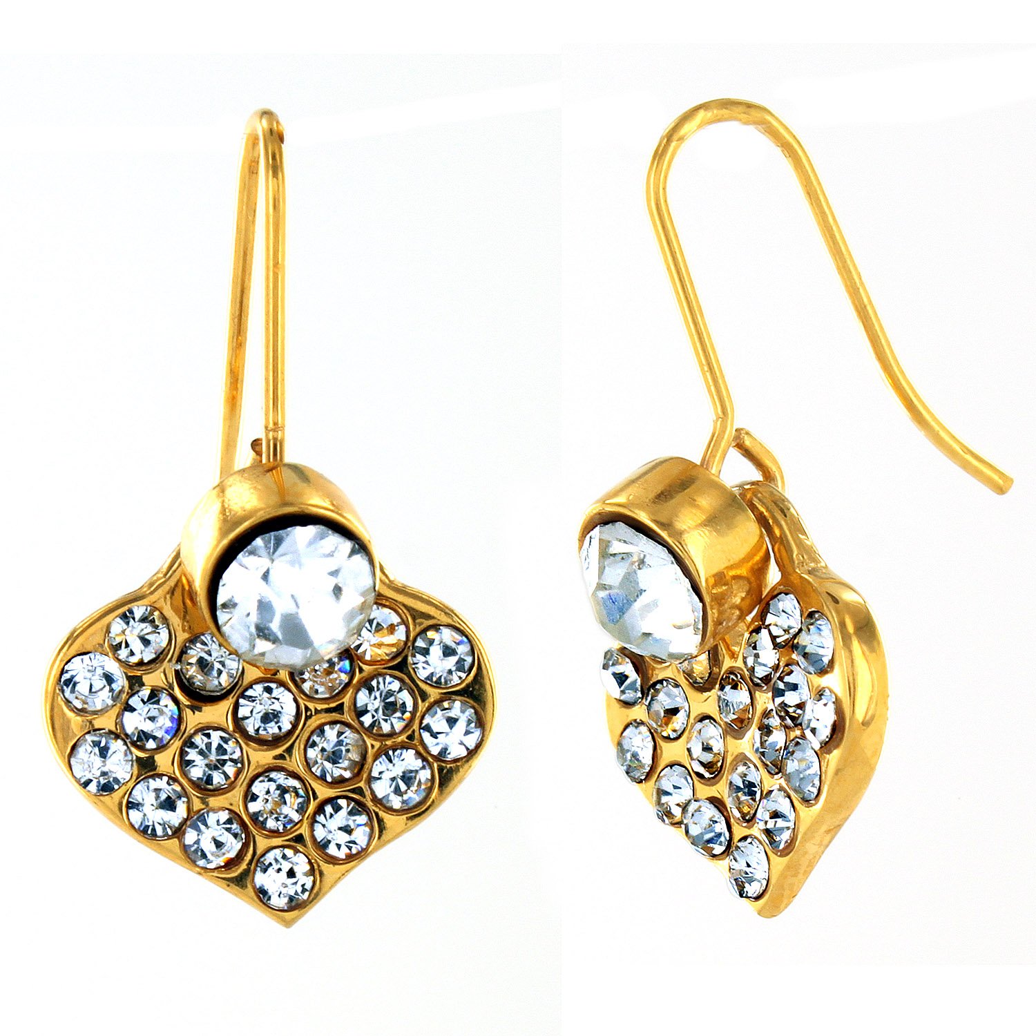 Foto 3 pulgar | Pendientes West Coast Jewelry Elya De Acero Inoxidable Bañados En Oro - Venta Internacional.