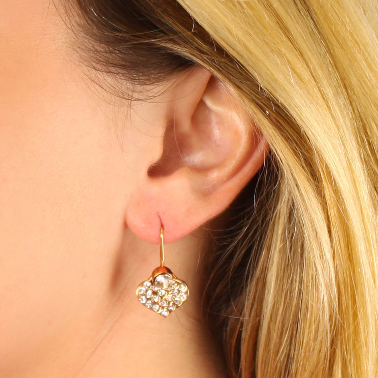Foto 4 pulgar | Pendientes West Coast Jewelry Elya De Acero Inoxidable Bañados En Oro - Venta Internacional.