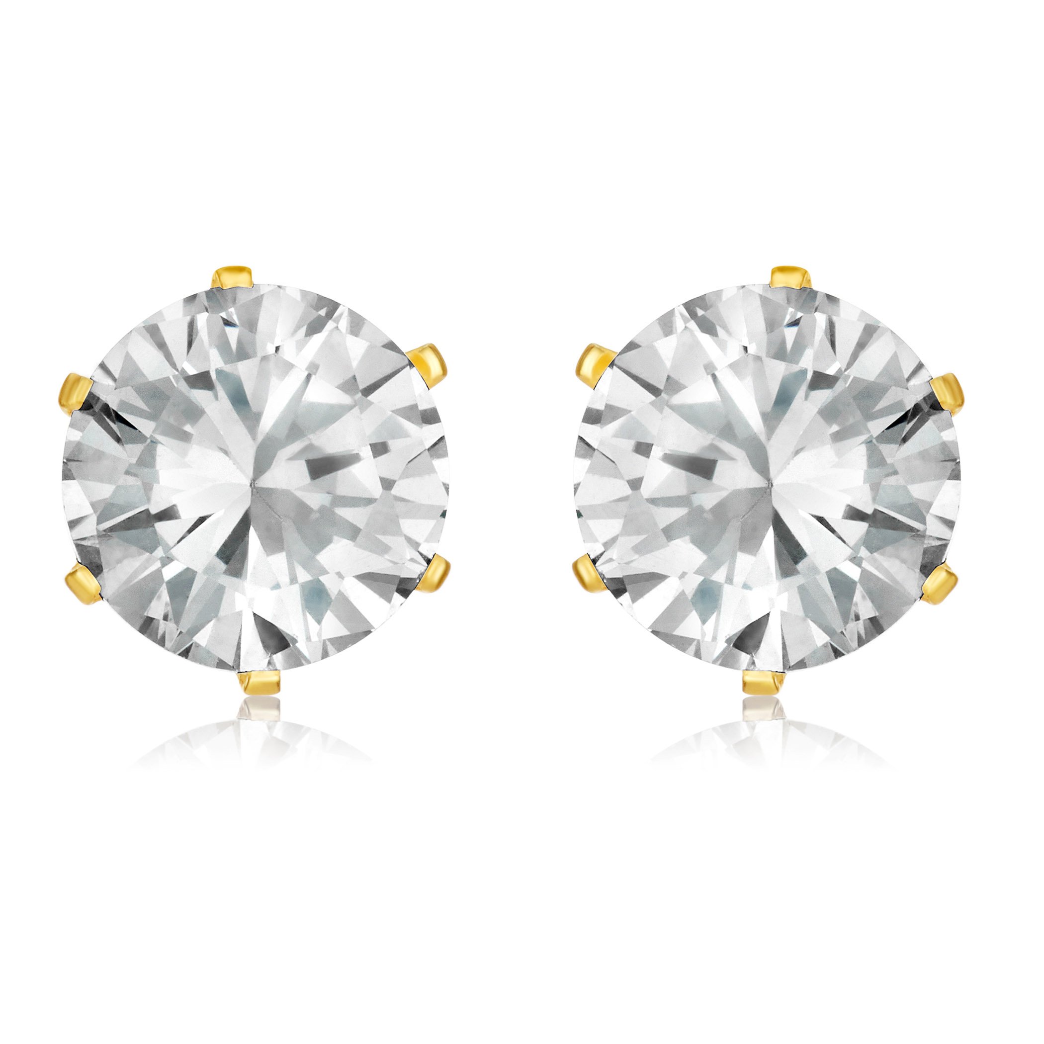 Foto 4 pulgar | Pendientes De Tuerca West Coast Jewelry Elya De Acero Inoxidable, 8 Mm - Venta Internacional.