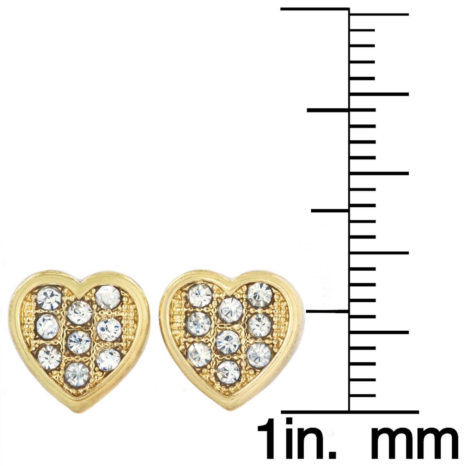 Foto 3 | Pendientes West Coast Jewelry Elya Con Forma De Corazón De Cristal En Tono Dorado - Venta Internacional.