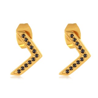 Foto 1 | Pendientes Elya De Acero Inoxidable Chapados En Oro Con Circonitas - Venta Internacional.