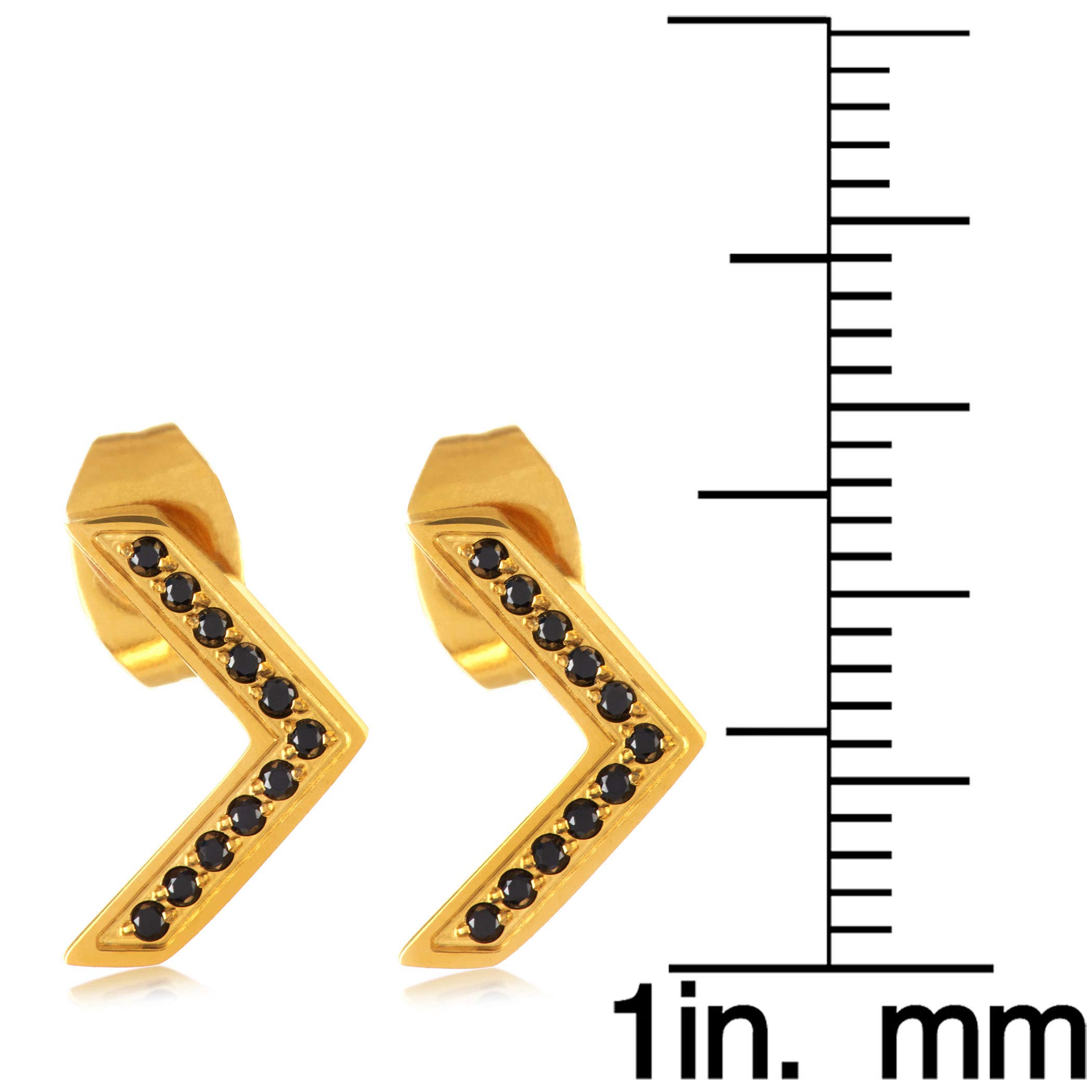 Foto 4 | Pendientes Elya De Acero Inoxidable Chapados En Oro Con Circonitas - Venta Internacional.