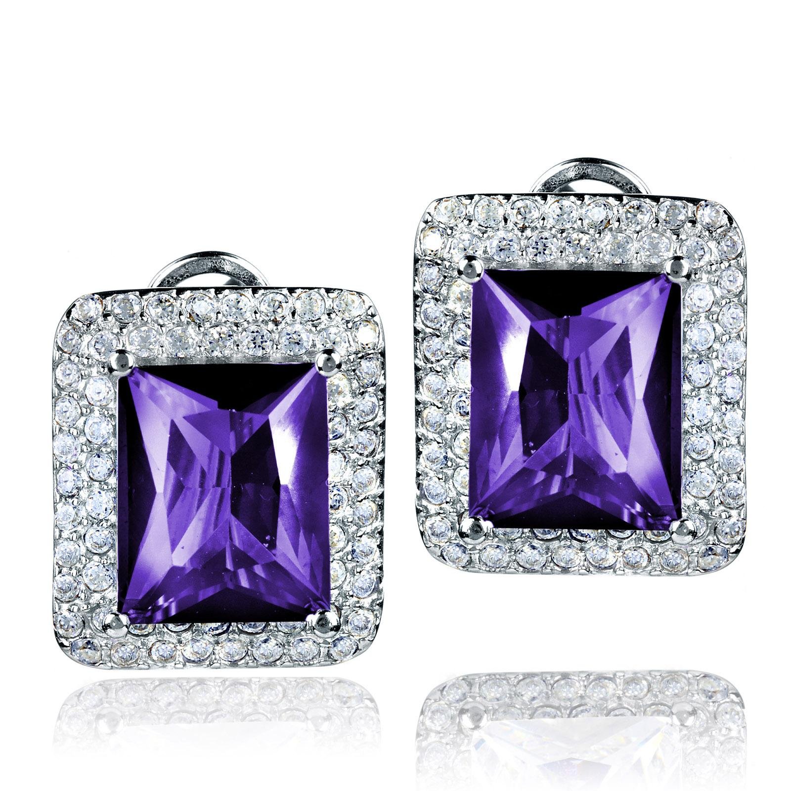 Foto 2 pulgar | Pendientes De Plata De Ley Con Amatista Elya De West Coast Jewelry - Venta Internacional.