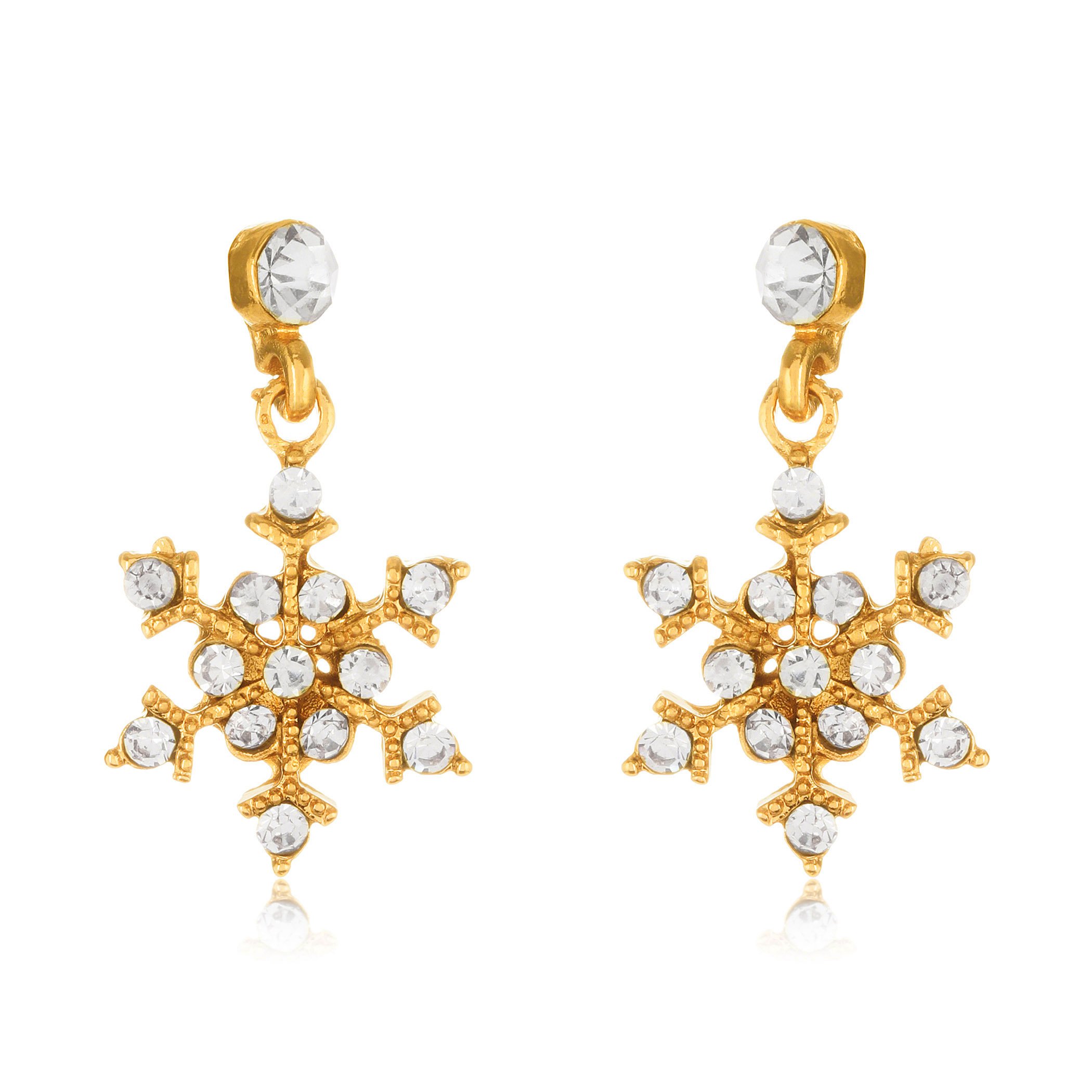 Foto 2 pulgar | Pendientes West Coast Jewelry Con Forma De Copo De Nieve De Cristal Pulido - Venta Internacional.