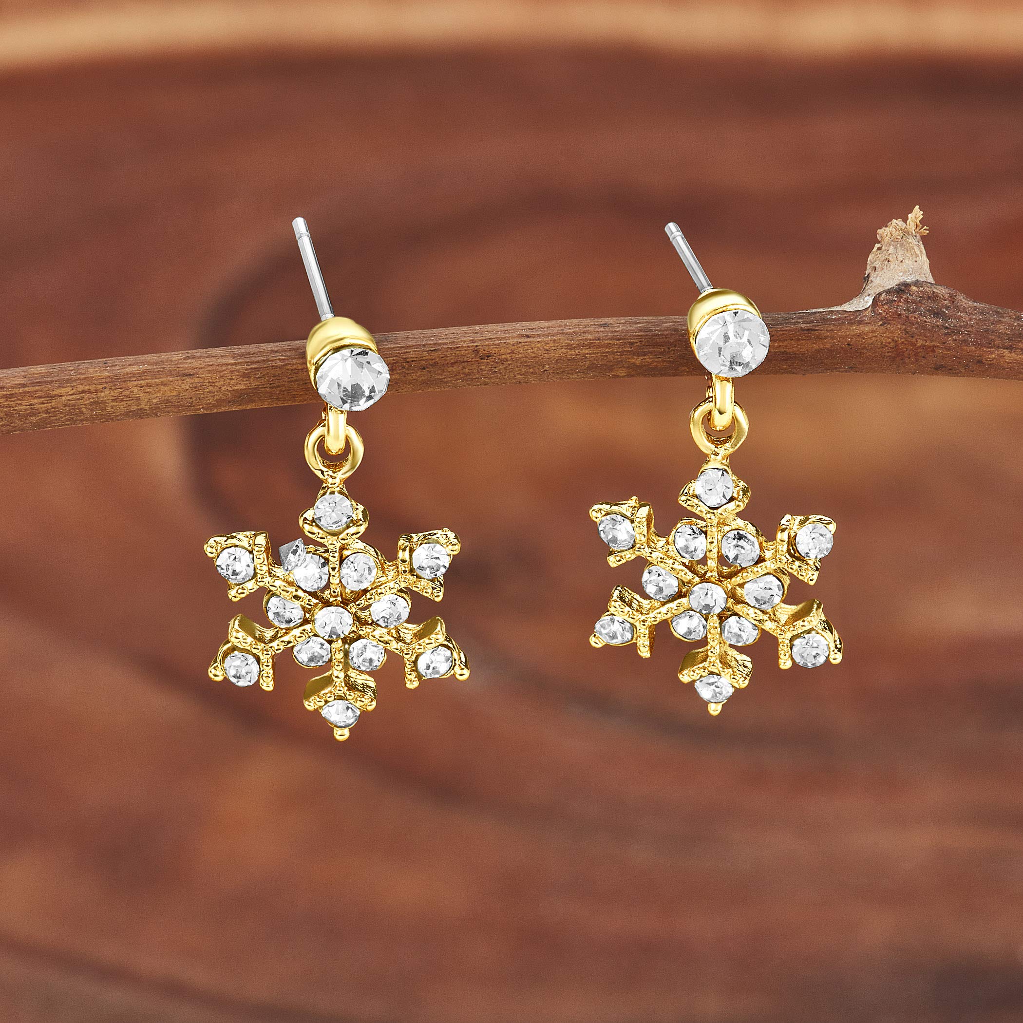 Foto 3 pulgar | Pendientes West Coast Jewelry Con Forma De Copo De Nieve De Cristal Pulido - Venta Internacional.