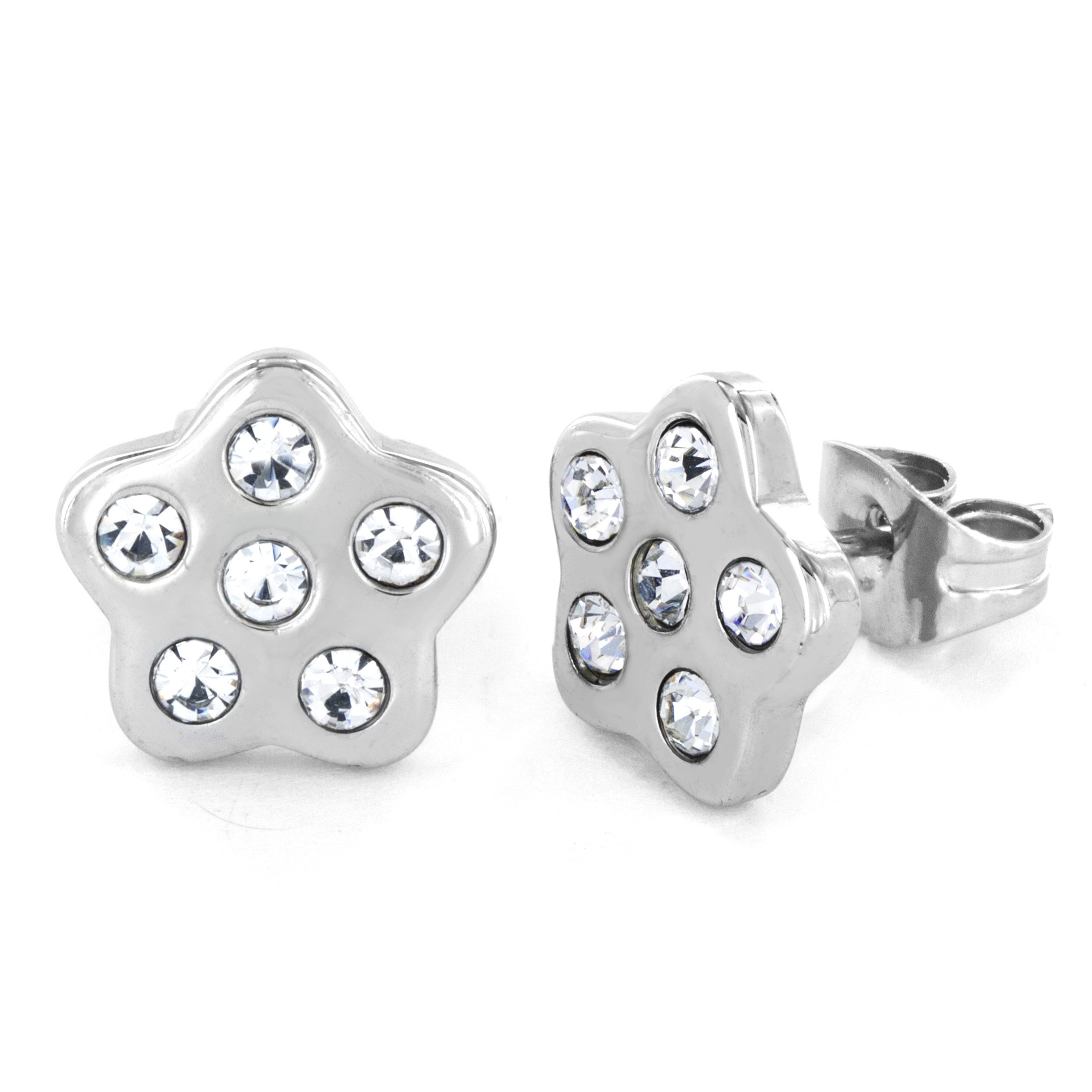 Foto 3 pulgar | Pendientes De Acero Inoxidable Con Circonitas Cúbicas - Venta Internacional.
