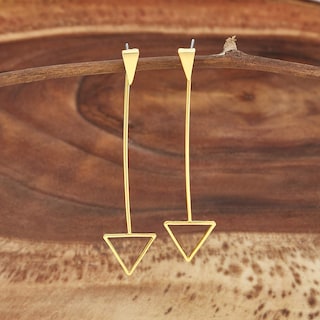 Foto 2 | Pendientes West Coast Jewelry Elya En Tono Dorado Pulido Con Forma De Flecha - Venta Internacional.