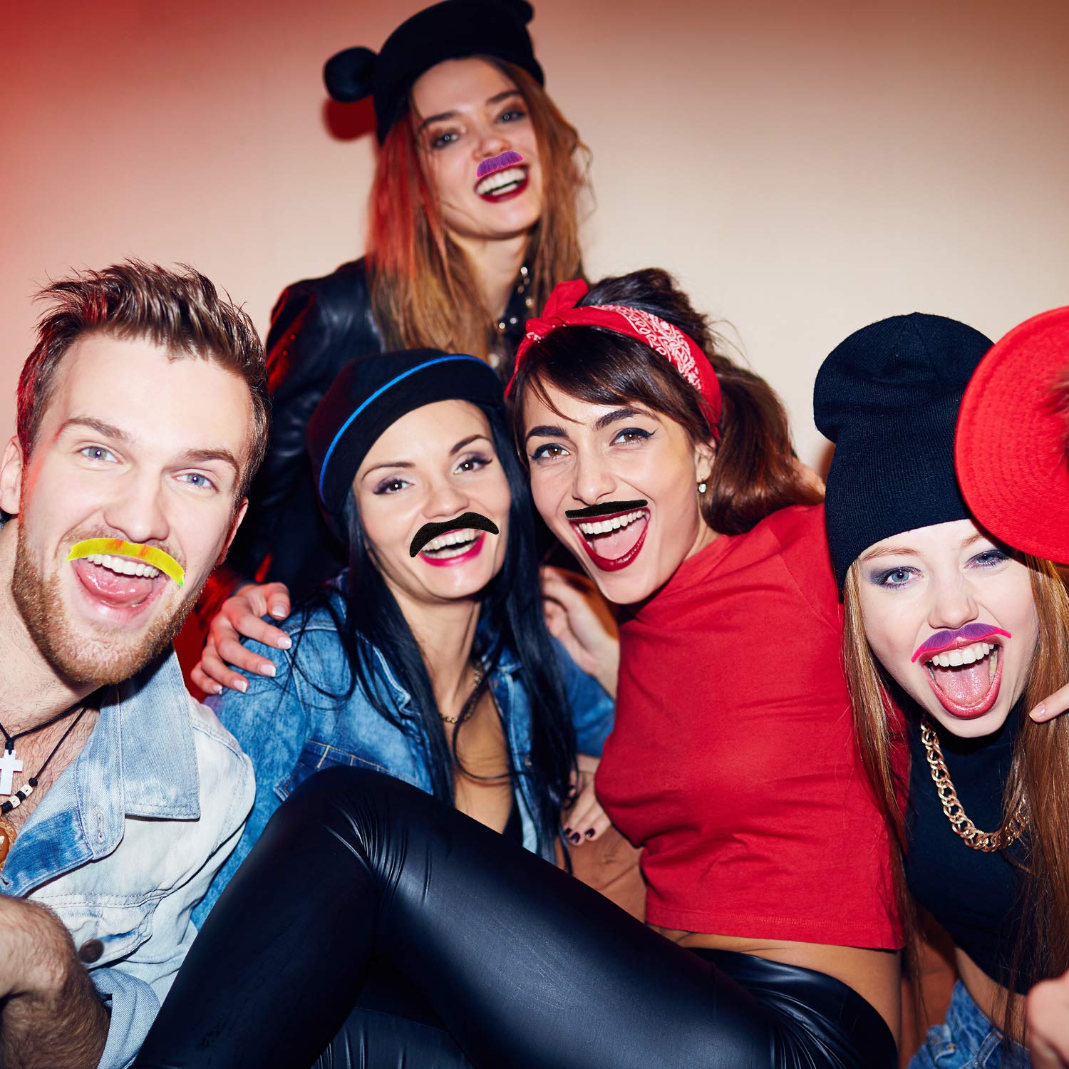 Foto 5 | Bigotes Falsos Willbond, 48 Piezas, Autoadhesivos, Novedosos - Venta Internacional.