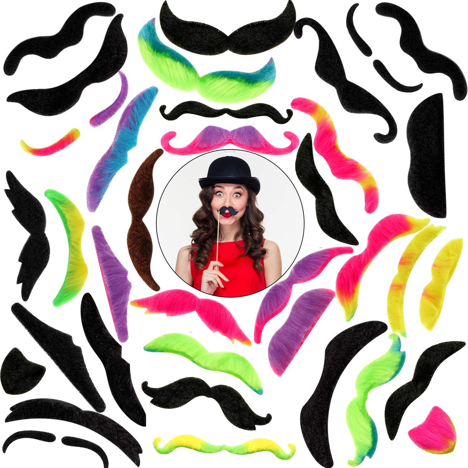 Foto 8 pulgar | Bigotes Falsos Willbond, 48 Piezas, Autoadhesivos, Novedosos - Venta Internacional.