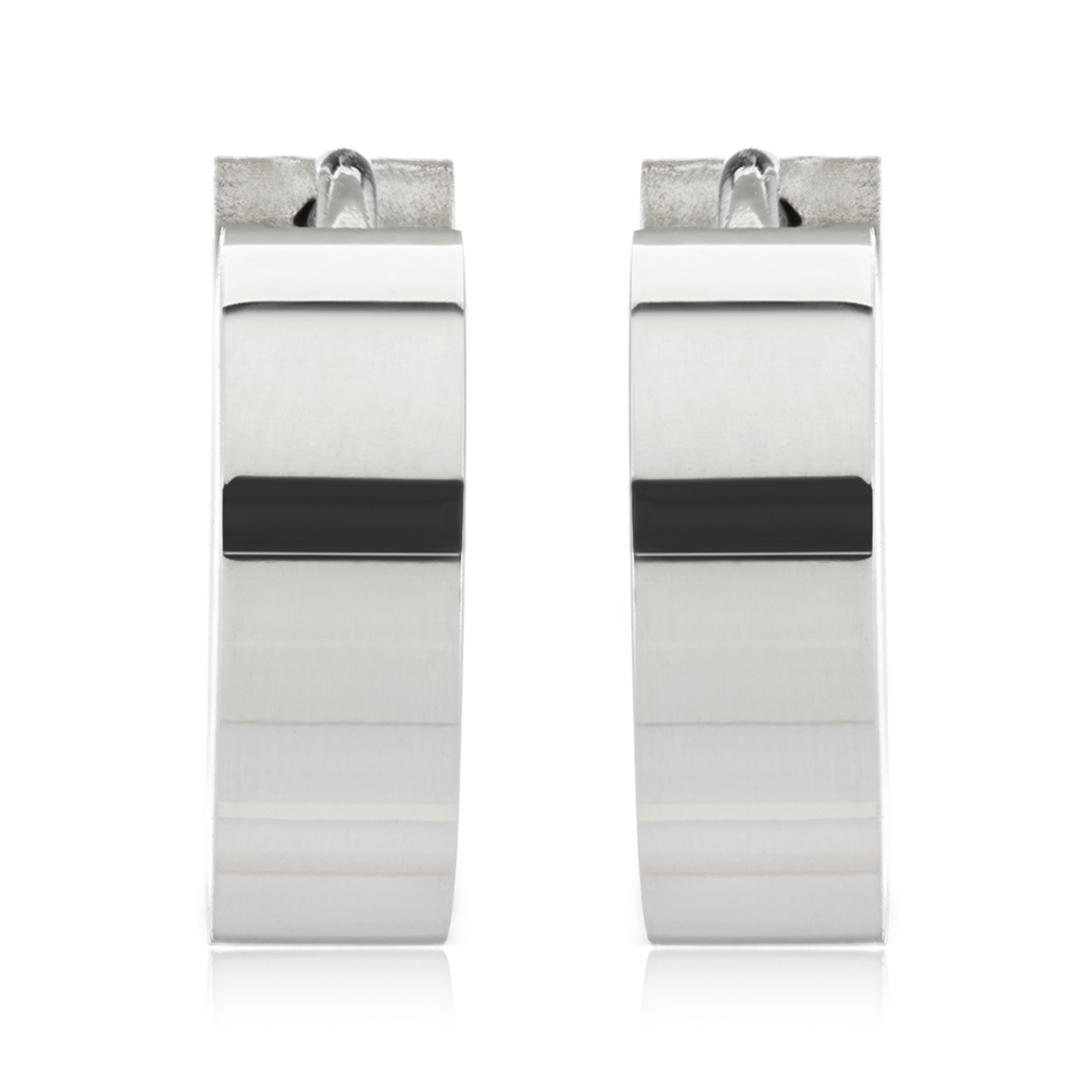 Foto 2 | Pendientes De Aro De Acero Inoxidable Pulido West Coast Jewelry - Venta Internacional.