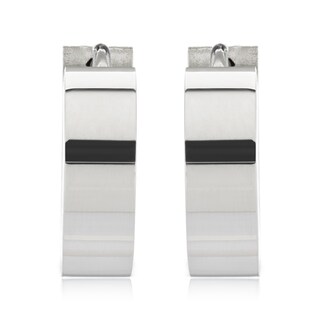 Foto 2 | Pendientes De Aro De Acero Inoxidable Pulido West Coast Jewelry - Venta Internacional.