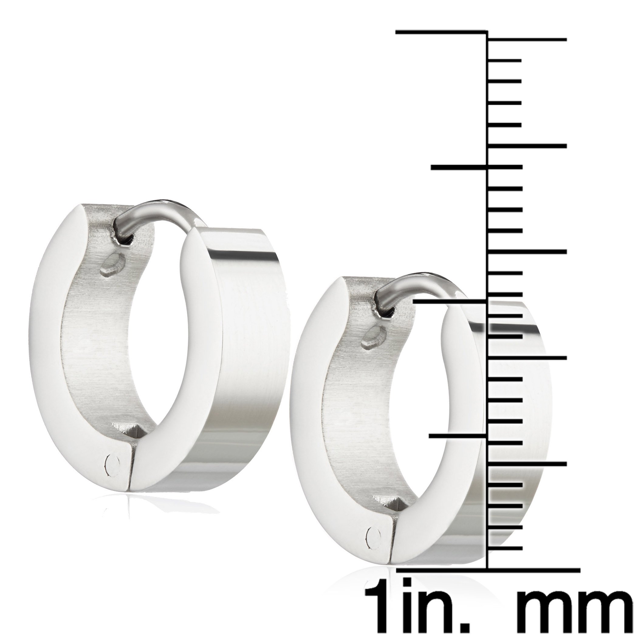 Foto 5 pulgar | Pendientes De Aro De Acero Inoxidable Pulido West Coast Jewelry - Venta Internacional.