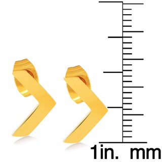 Foto 3 | Pendientes De Tuerca West Coast Jewelry Elya De Acero Inoxidable Chapados En Oro - Venta Internacional.