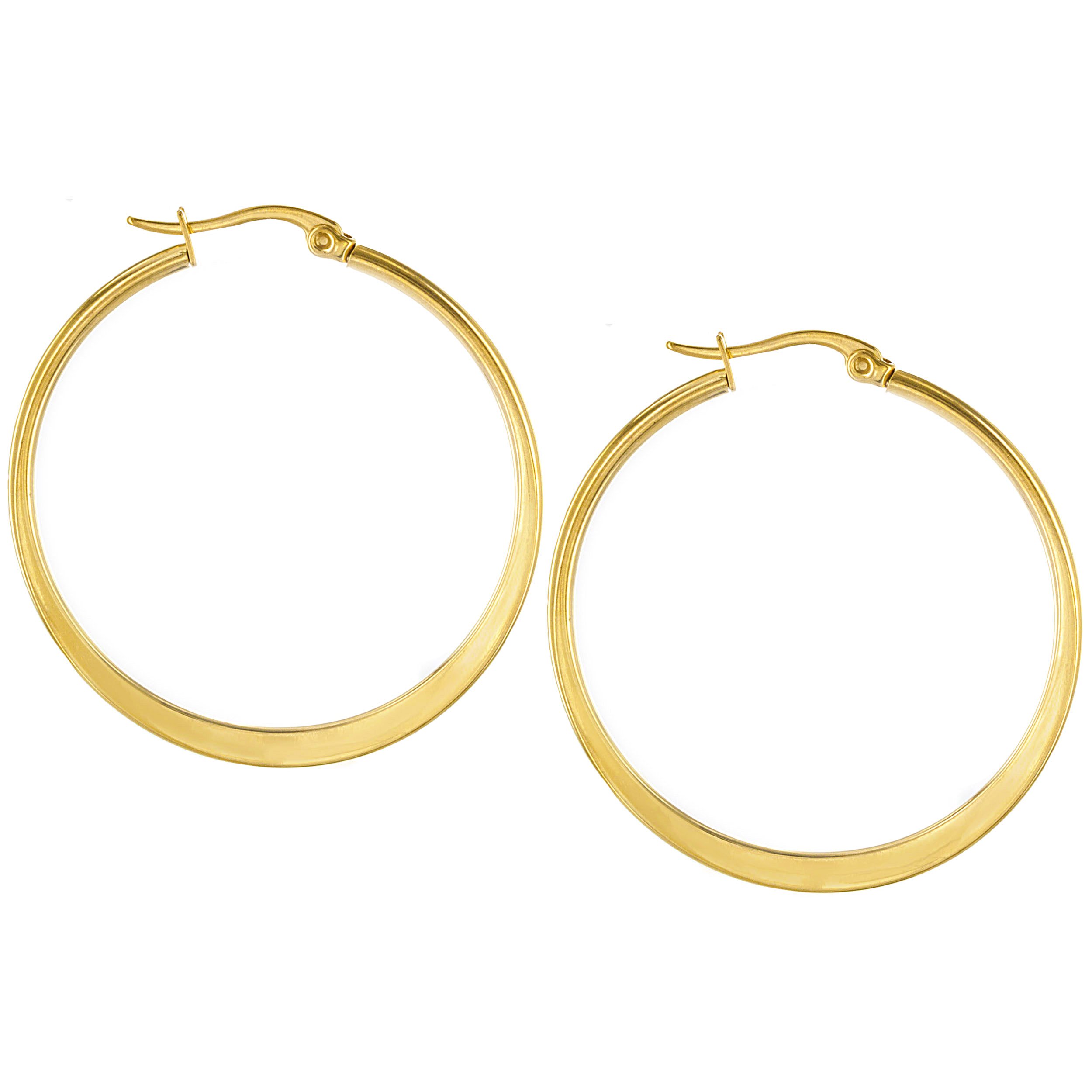 Foto 2 pulgar | Pendientes De Aro West Coast Jewelry Elya De Acero Inoxidable Chapados En Oro - Venta Internacional.