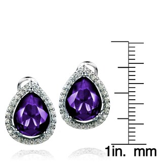 Foto 3 | Pendientes Elya De Plata De Ley, Amatista, Violeta, Circonita Talla Pera - Venta Internacional.