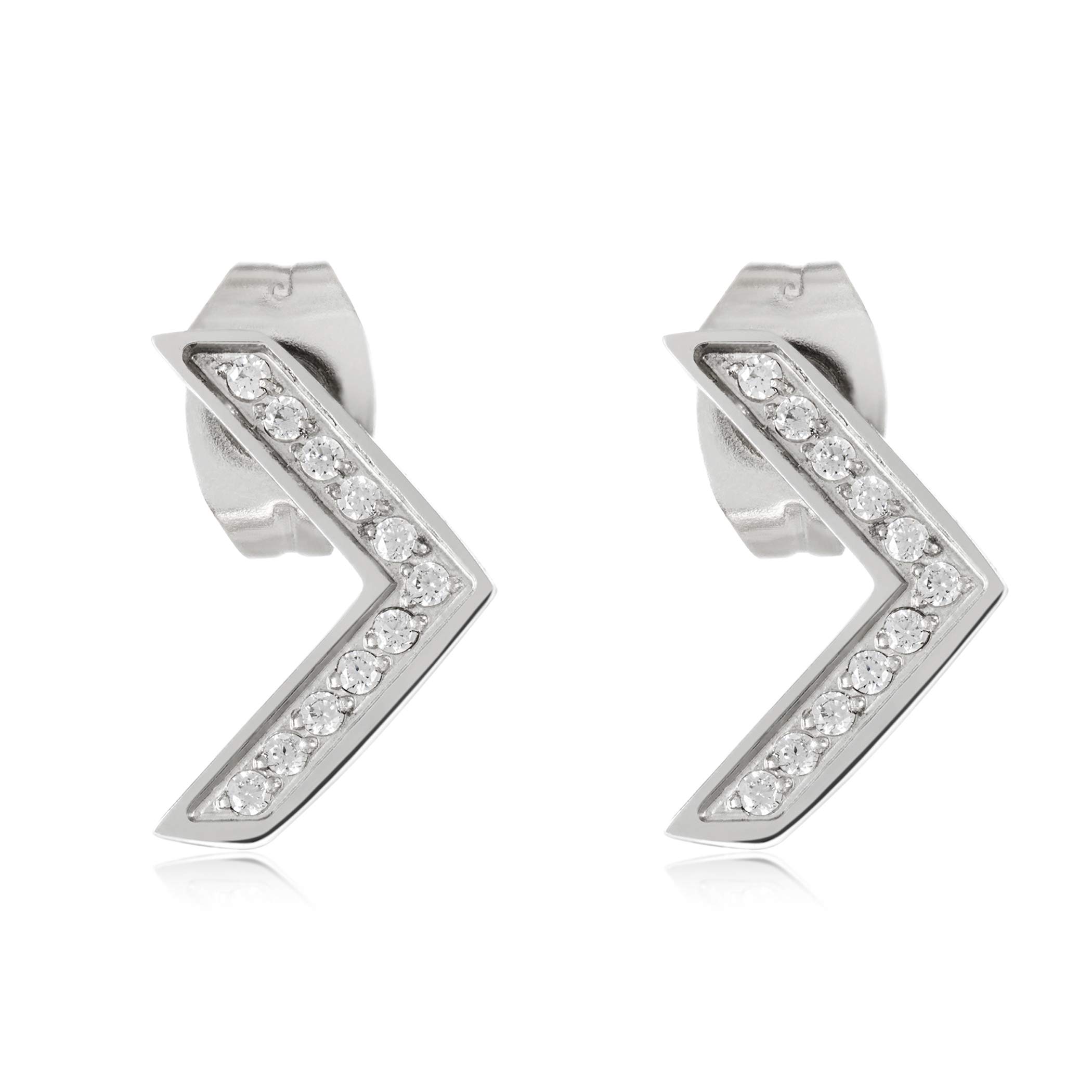 Foto 1 | Pendientes De Tuerca West Coast Jewelry Elya De Acero Inoxidable - Venta Internacional.