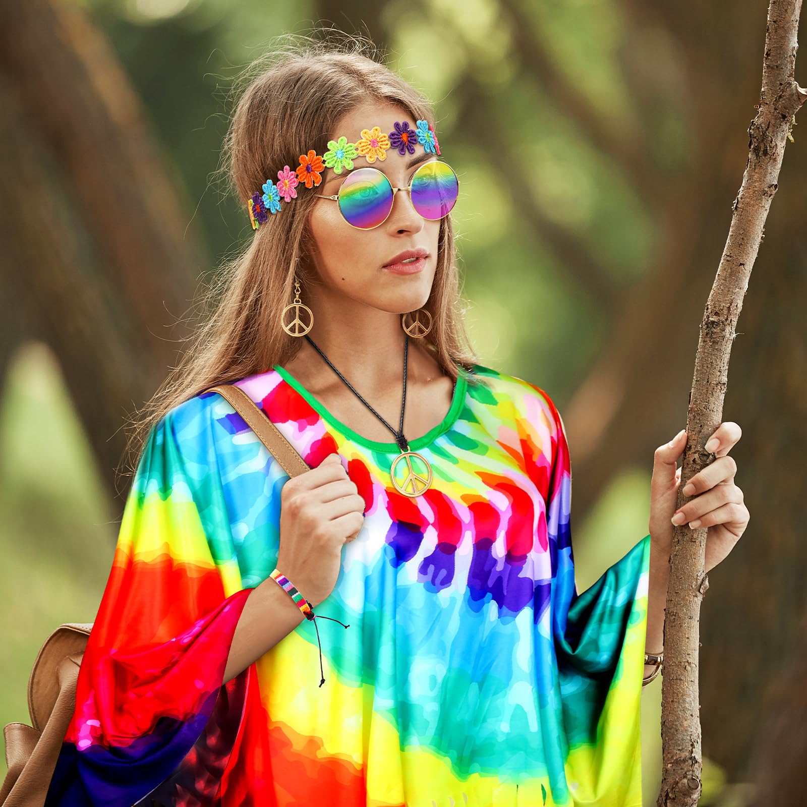 Foto 5 pulgar | Set De Accesorios De Disfraz Hicarer, 7 Piezas, 60 Y 70, Hippie Classic - Venta Internacional.