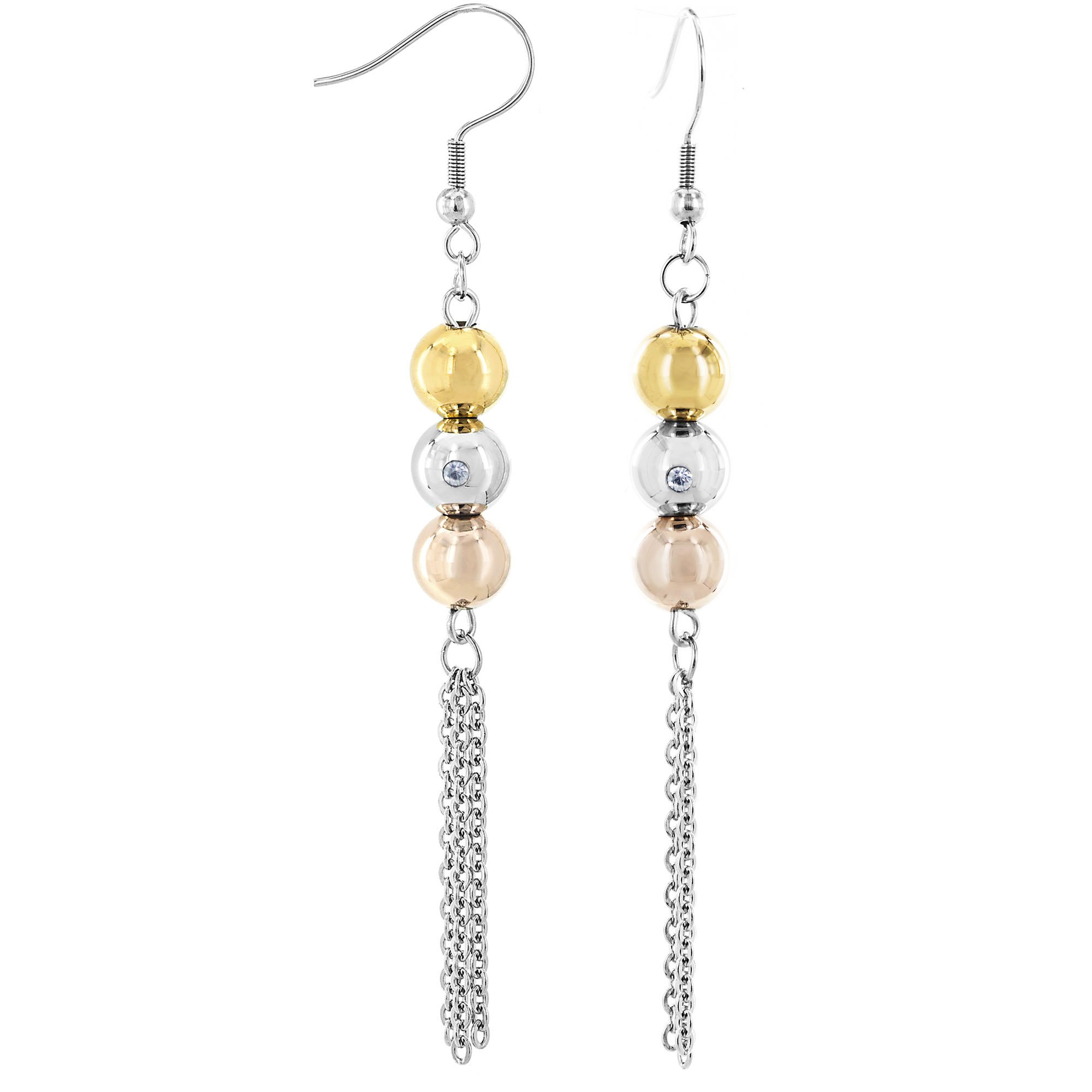 Foto 2 | Pendientes De Acero Inoxidable West Coast Jewelry Elya Con 3 Bolas De Colores - Venta Internacional.