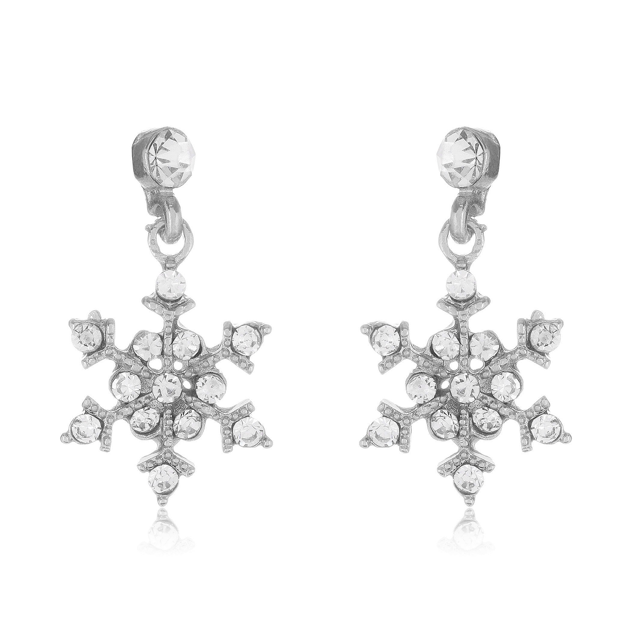 Foto 1 | Pendientes West Coast Jewelry Con Forma De Copo De Nieve De Cristal Pulido - Venta Internacional.