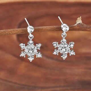 Foto 2 | Pendientes West Coast Jewelry Con Forma De Copo De Nieve De Cristal Pulido - Venta Internacional.