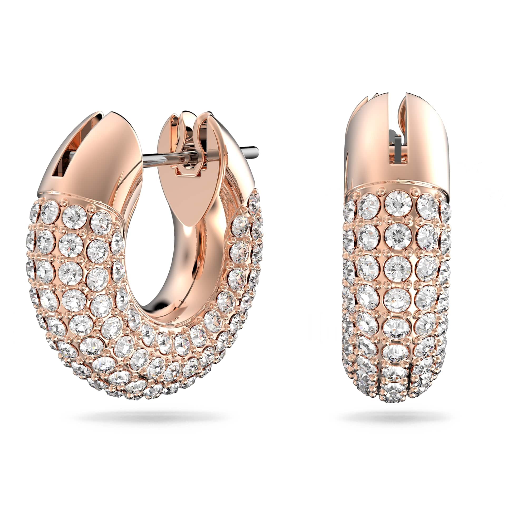 Foto 2 pulgar | Pendientes Swarovski Dextera Hoop Pavé En Tono Oro Rosa Blanco - Venta Internacional.