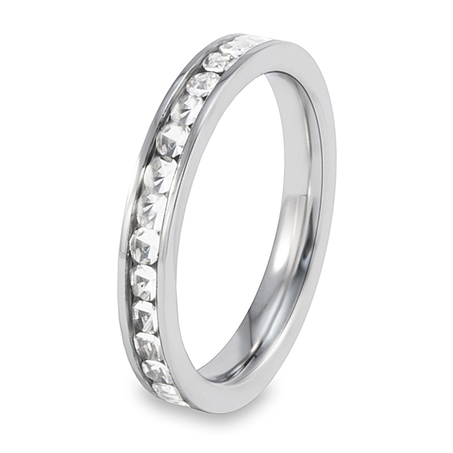 Foto 1 | Anillo West Coast Jewelry Elya De Acero Inoxidable Con Circonita De 2,5 Mm - Venta Internacional.
