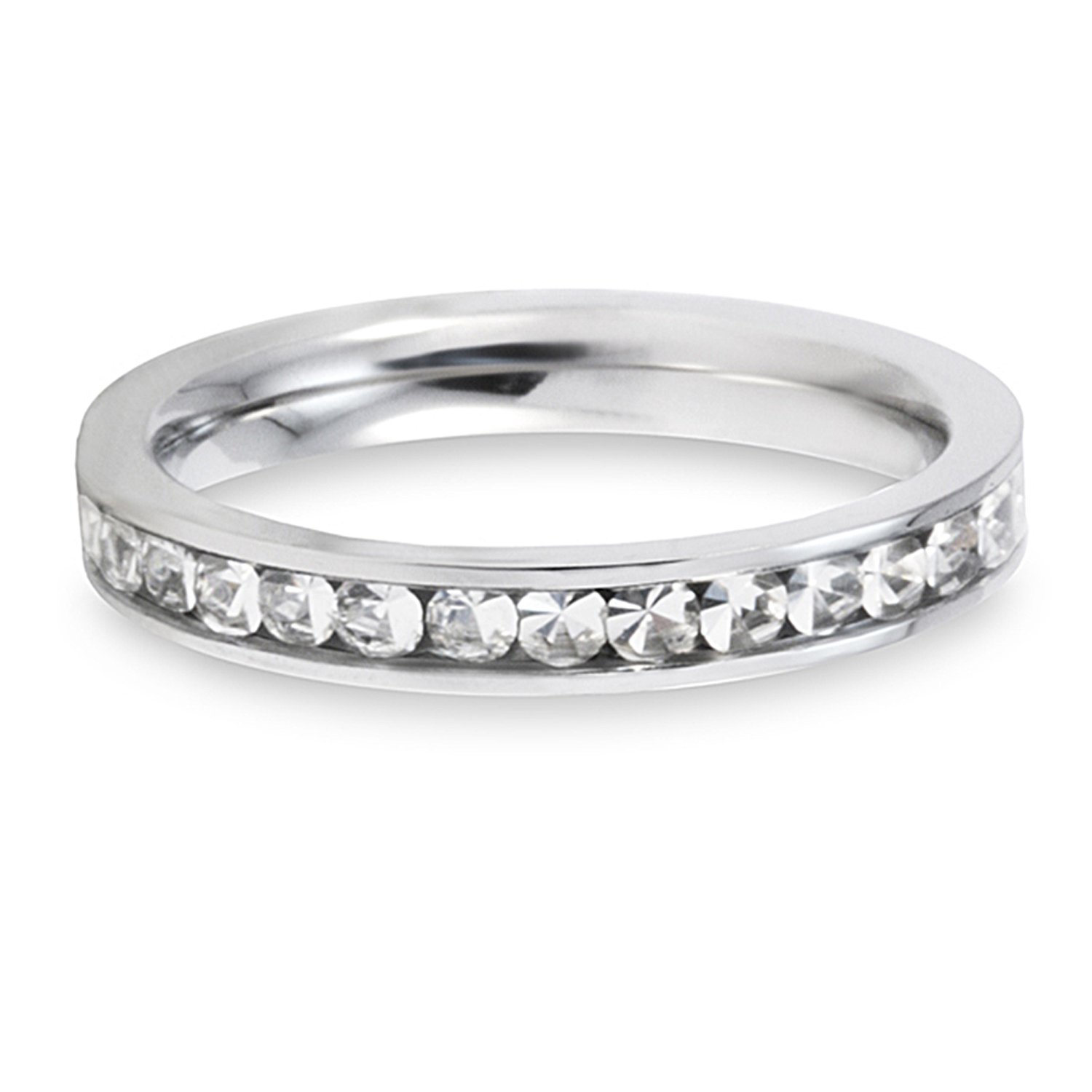 Foto 3 pulgar | Anillo West Coast Jewelry Elya De Acero Inoxidable Con Circonita De 2,5 Mm - Venta Internacional.