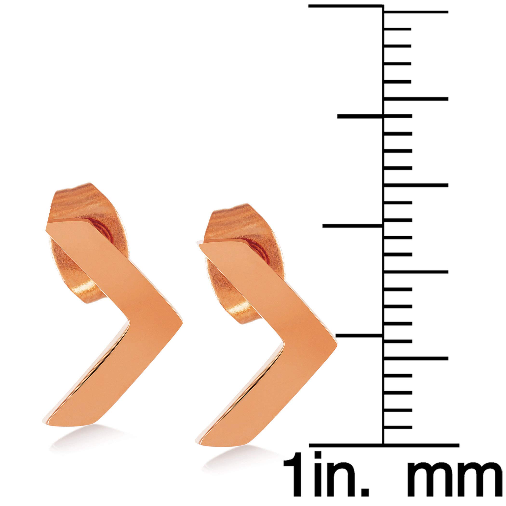 Foto 4 pulgar | Pendientes De Tuerca West Coast Jewelry Elya Chapados En Oro Rosa - Venta Internacional.