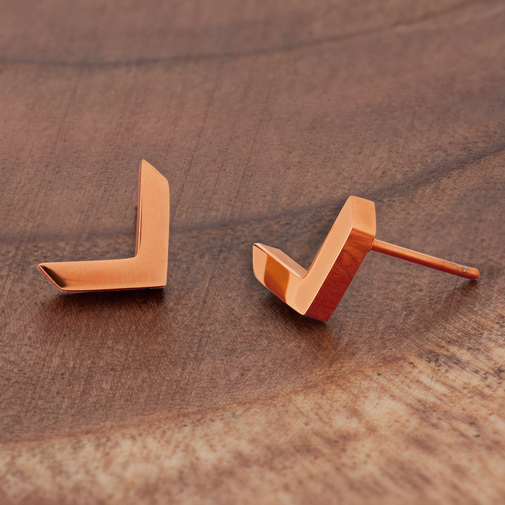 Foto 4 | Pendientes De Tuerca West Coast Jewelry Elya Chapados En Oro Rosa - Venta Internacional.
