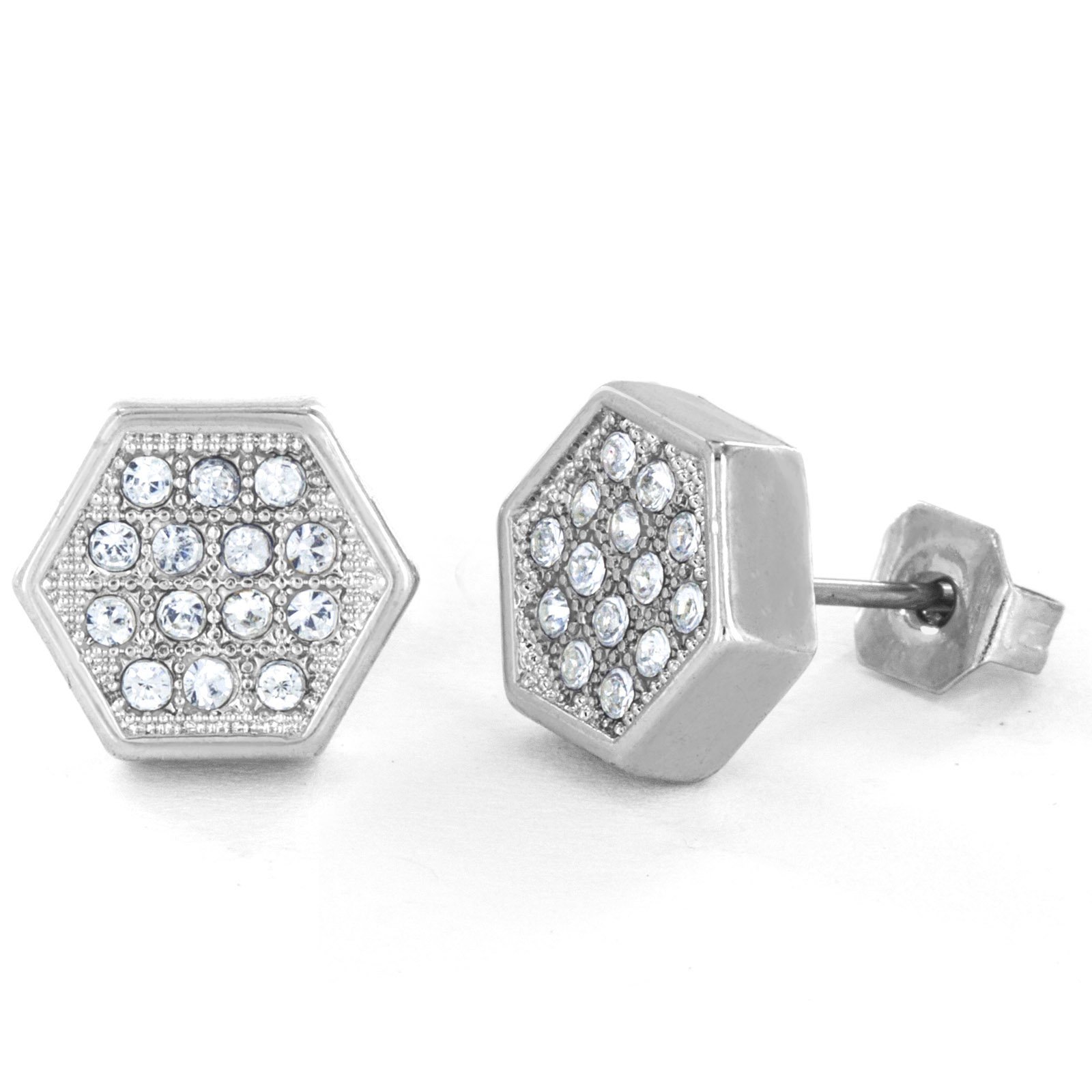 Foto 3 pulgar | Pendientes De Cristal Plateado Elya De West Coast Jewelry - Venta Internacional.
