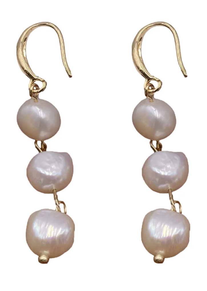 Foto 2 pulgar | Aretes De Perlas Naturales Cultivadas Para Mujer Colgantes Pendientes Largos Hermosos Y Elegantes Para Dama