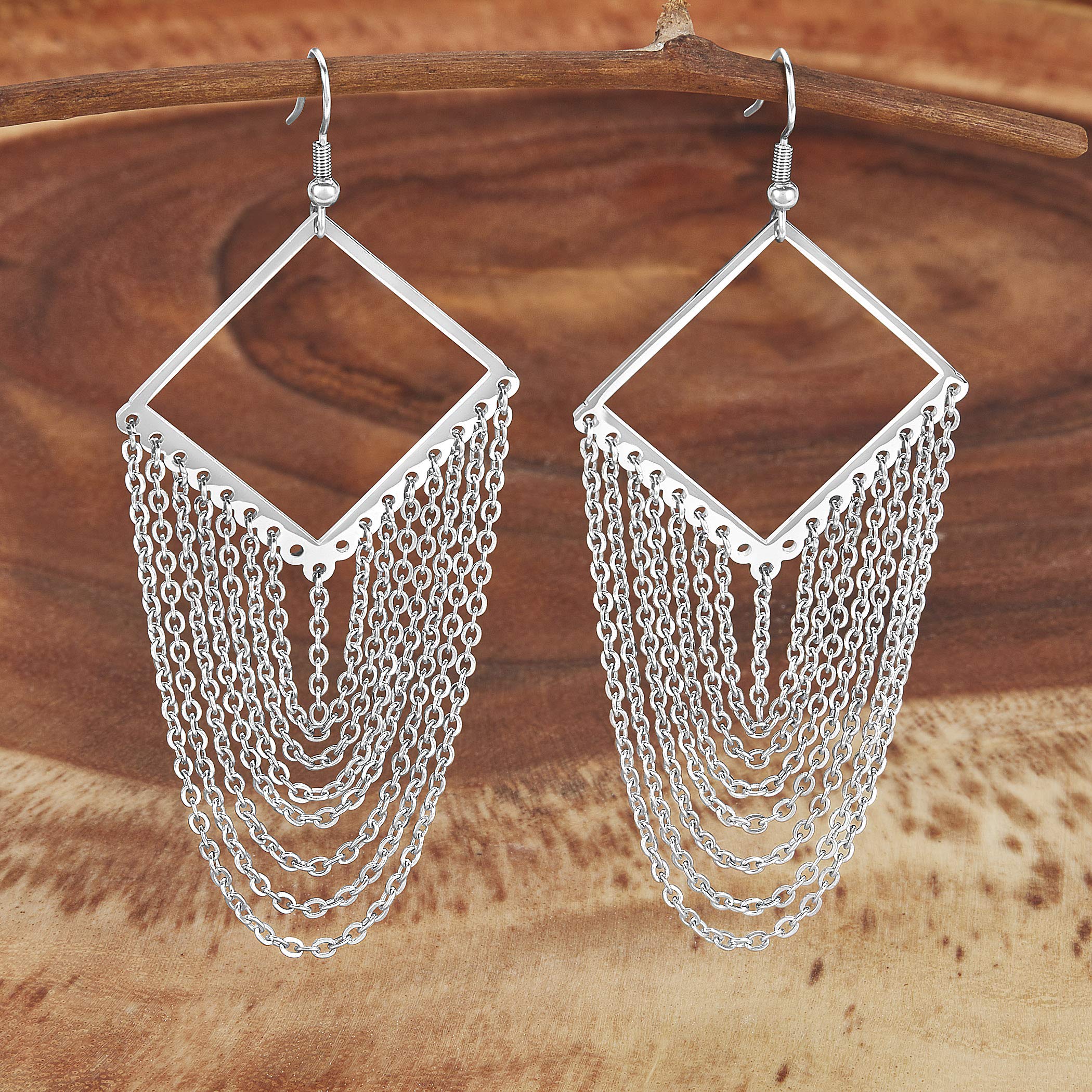 Foto 3 | Pendientes Tipo Candelabro De Acero Inoxidable West Coast Jewelry Elya - Venta Internacional.